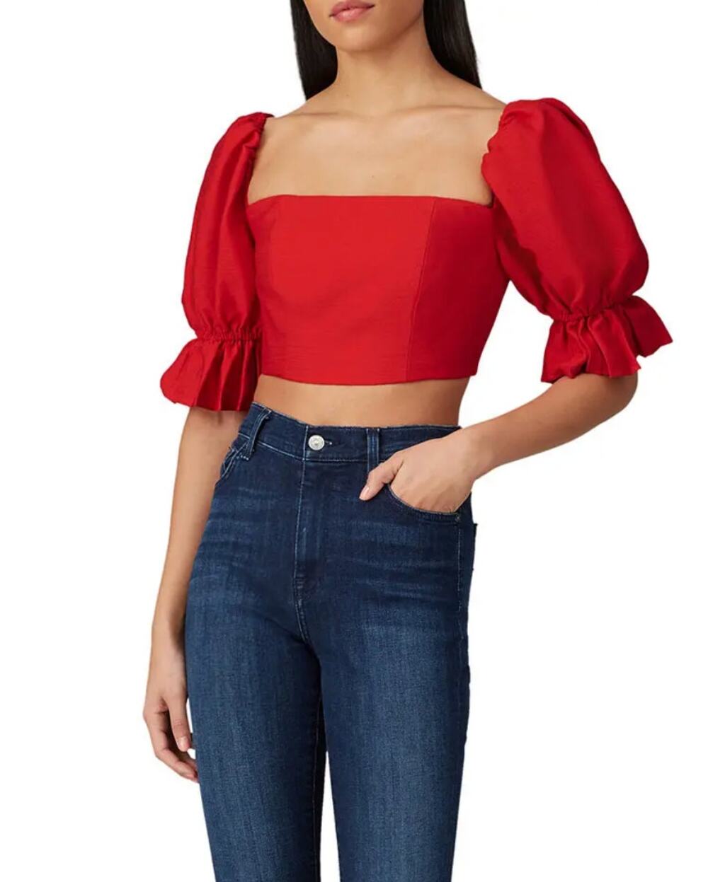 C/Meo Collective Still Feel Red Crop Top small